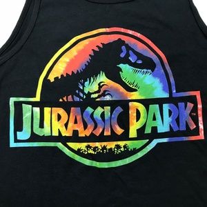 Jurassic Park Tye Dye Logo Black Tank Top X0217